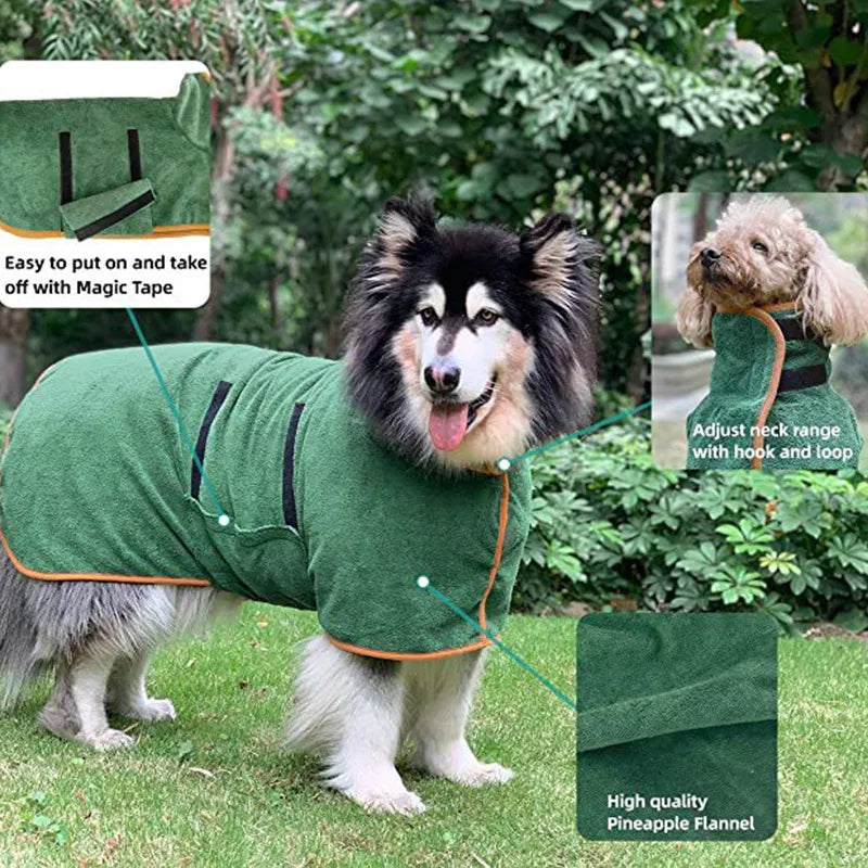 Dog Bathrobe Fast Drying Towel